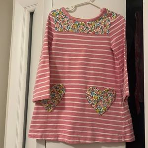 Mini Boden pink Breton Dress Size 2-3Y